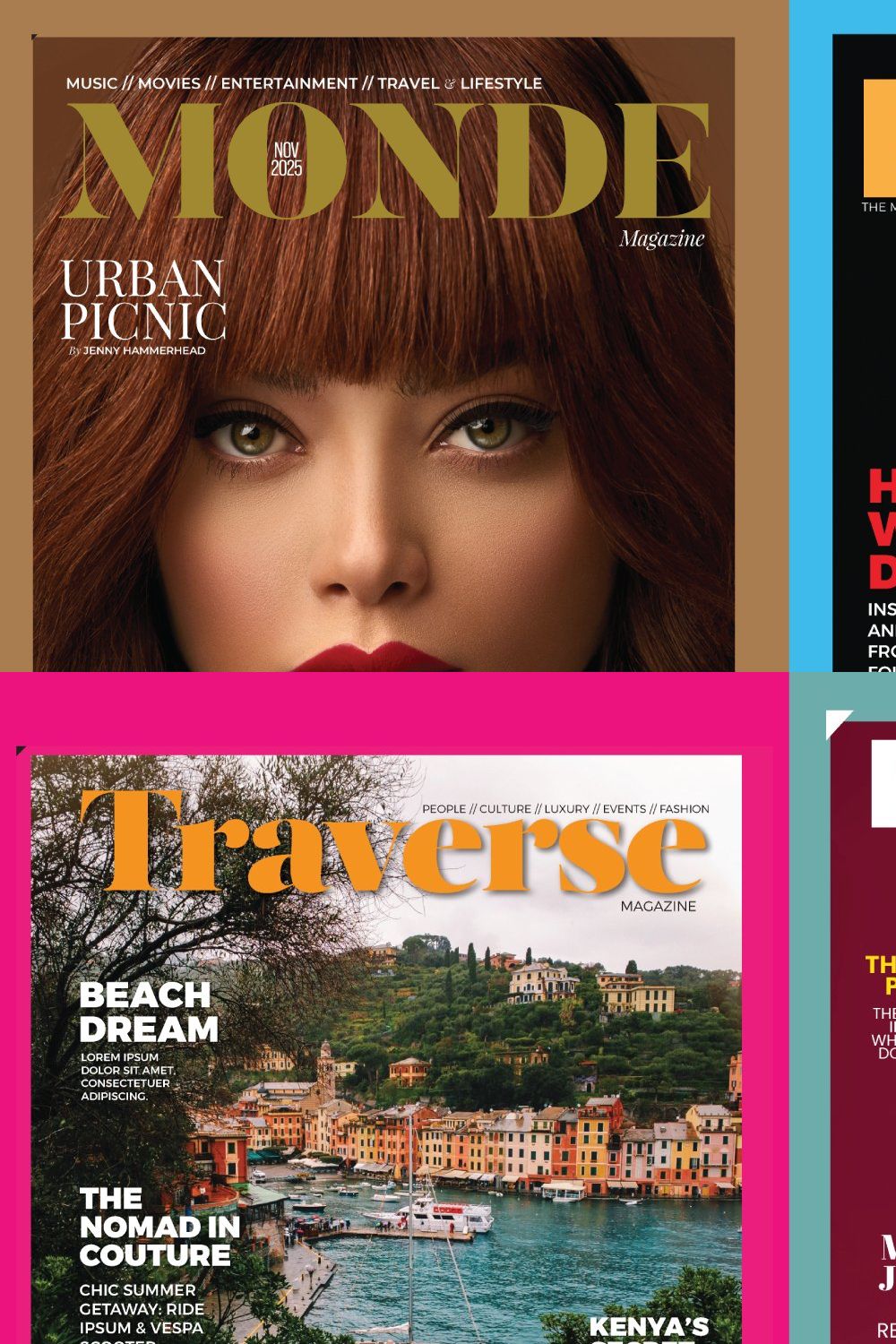 Magazine Cover templates pinterest preview image.