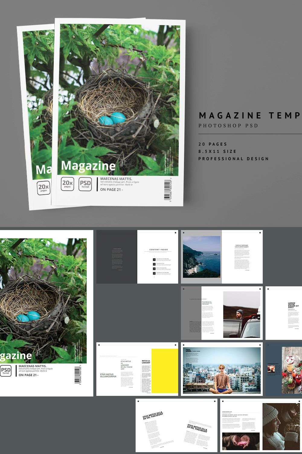 Magazine Template 05 pinterest preview image.