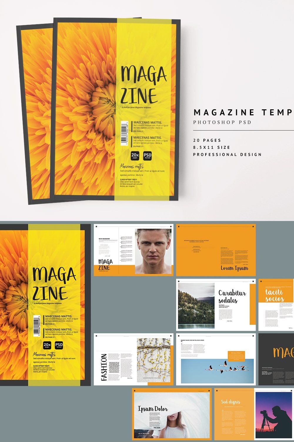 Magazine Template 06 pinterest preview image.