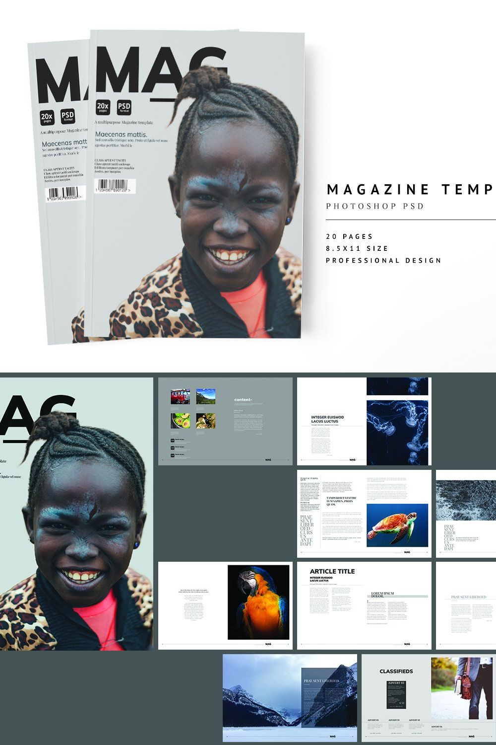 Magazine Template 08 pinterest preview image.