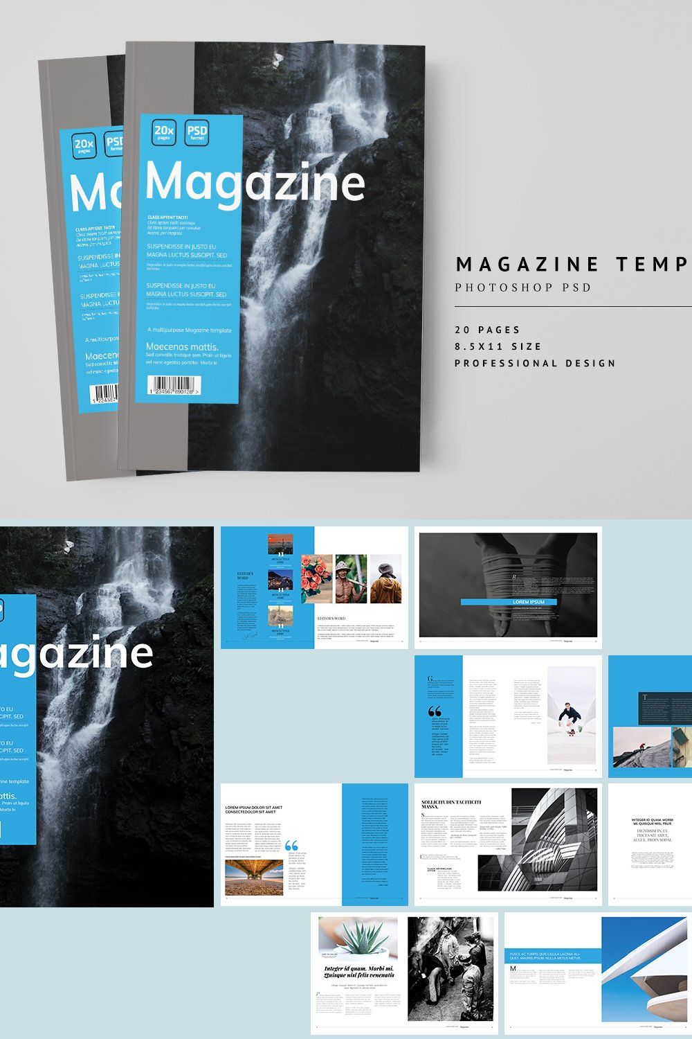 Magazine Template 09 pinterest preview image.