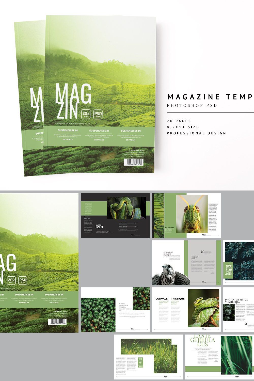 Magazine Template 10 pinterest preview image.