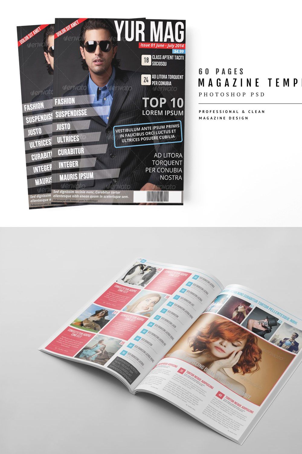 Magazine Template 18 pinterest preview image.