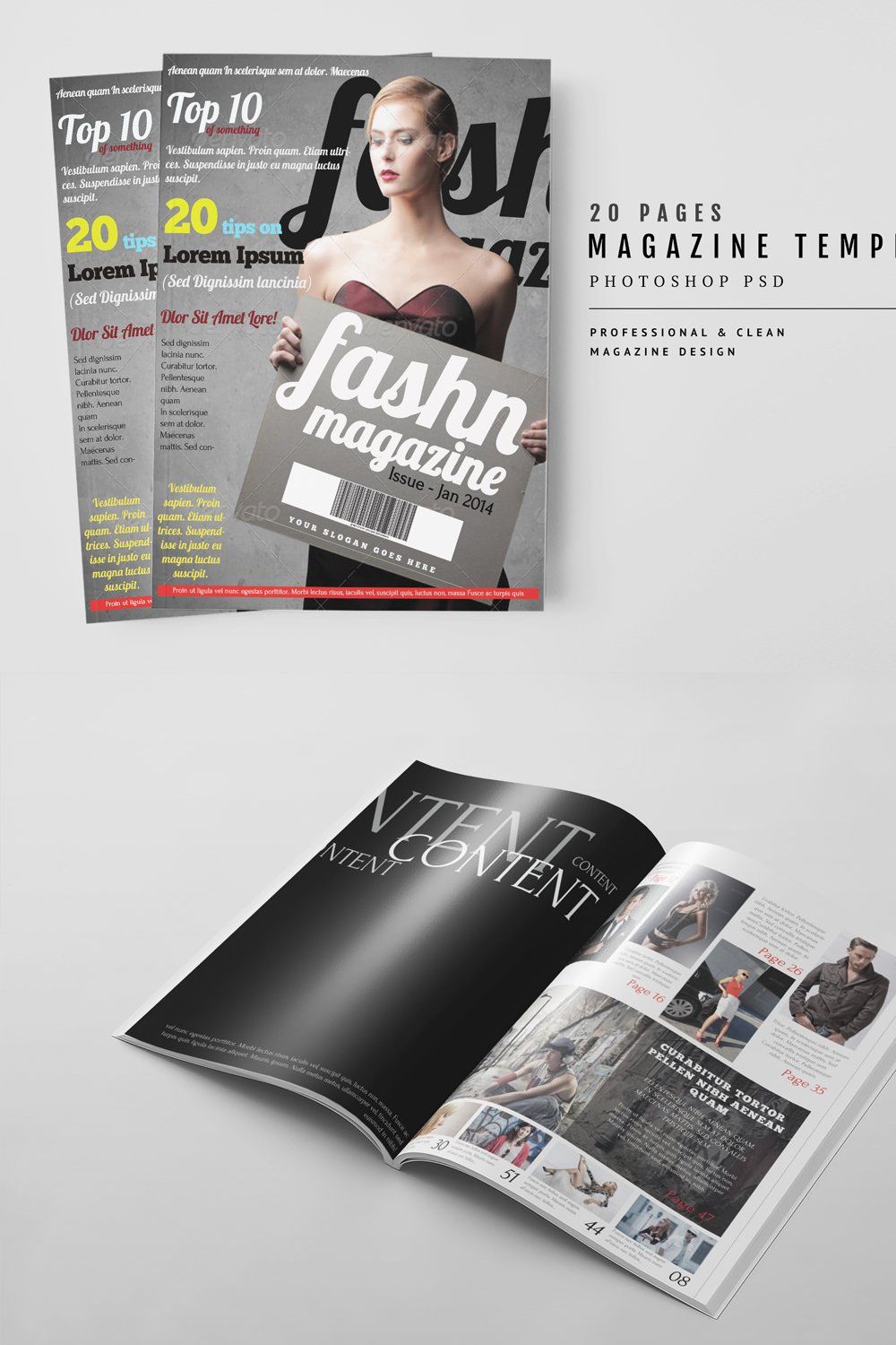 Magazine Template 27 pinterest preview image.