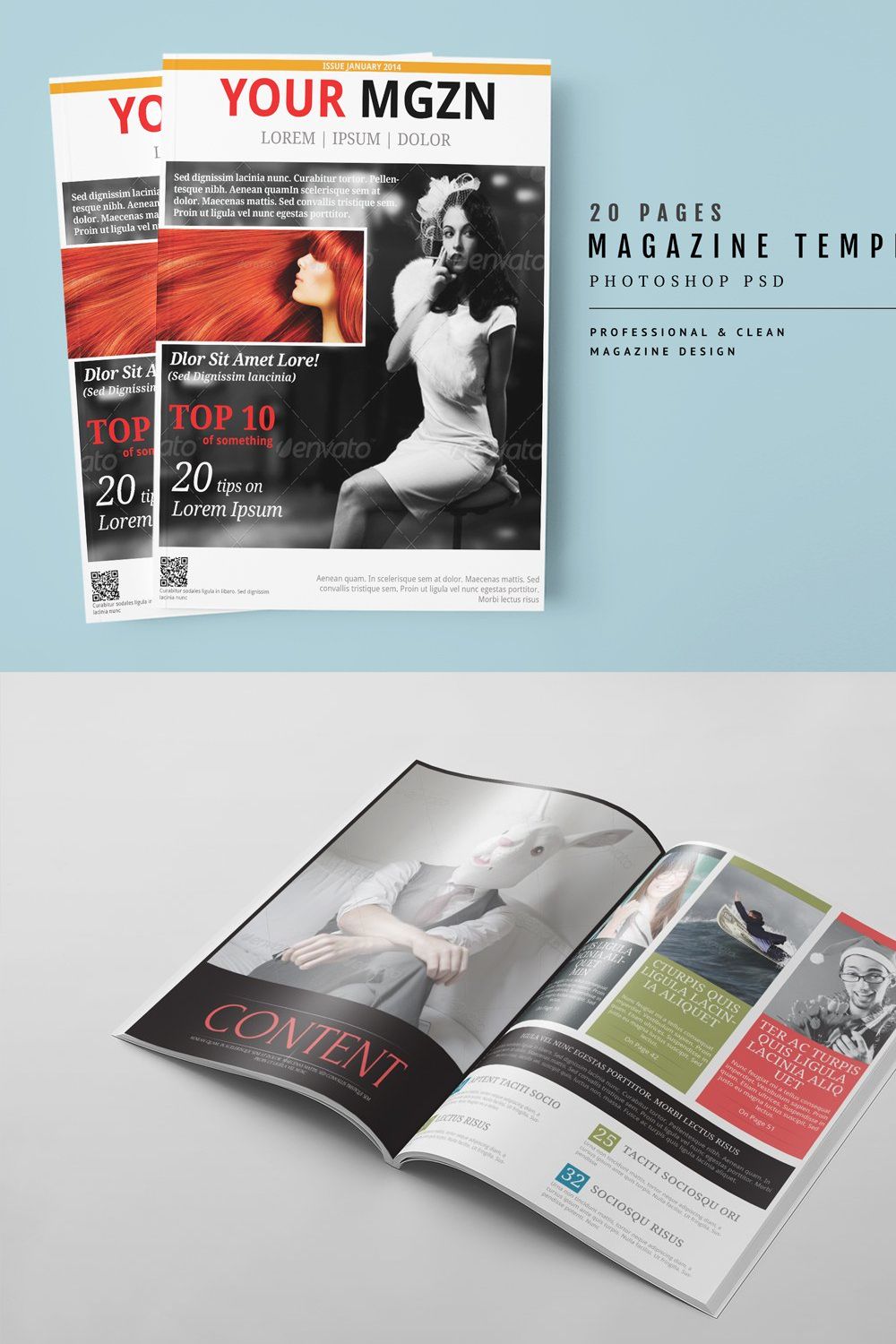Magazine Template 28 pinterest preview image.