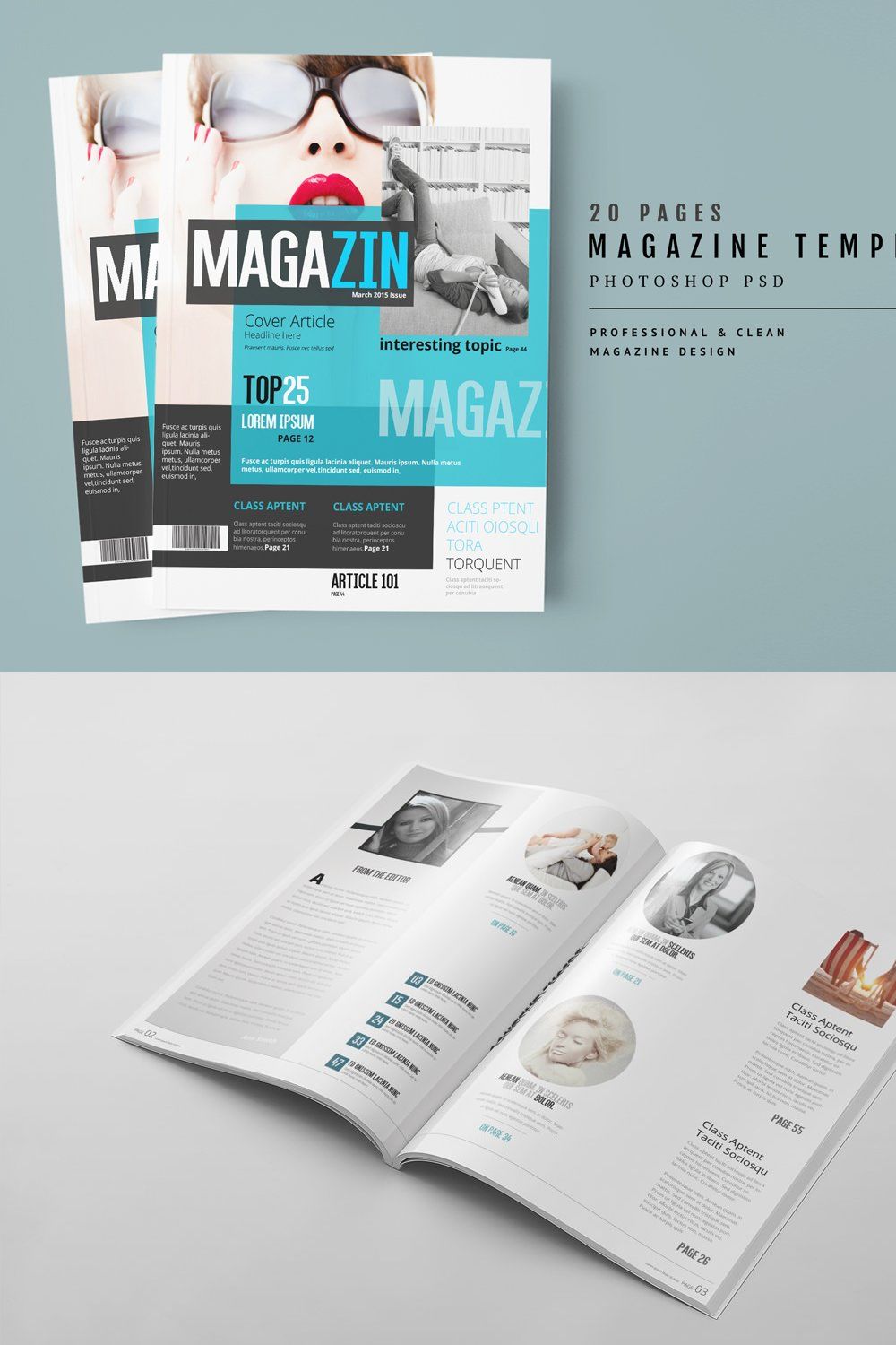 Magazine Template 34 pinterest preview image.