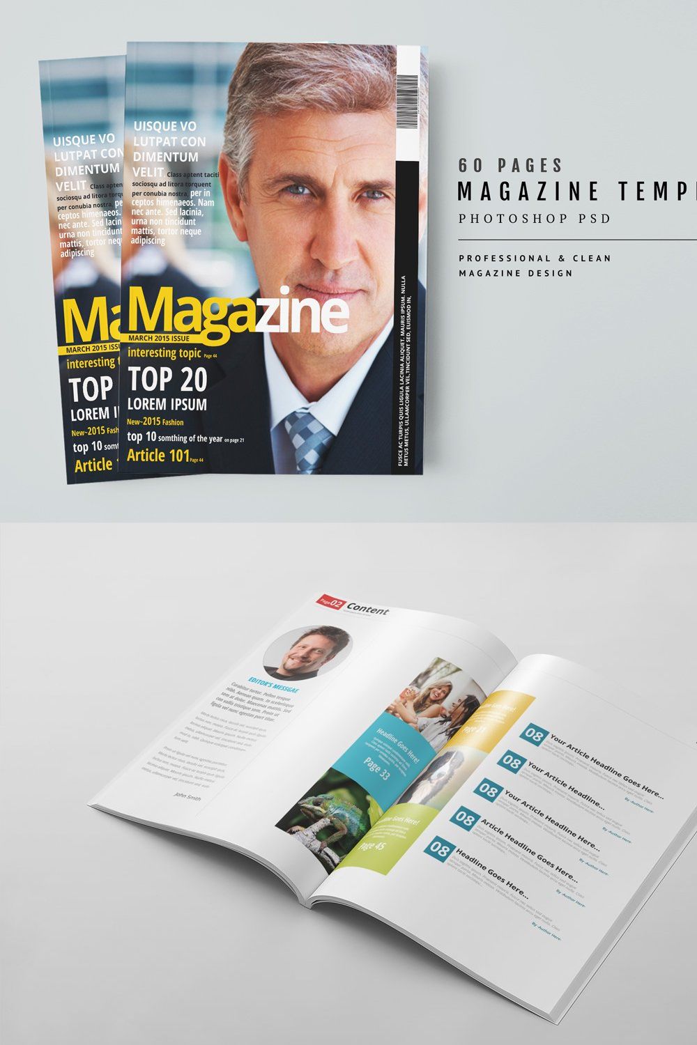 Magazine Template 40 pinterest preview image.