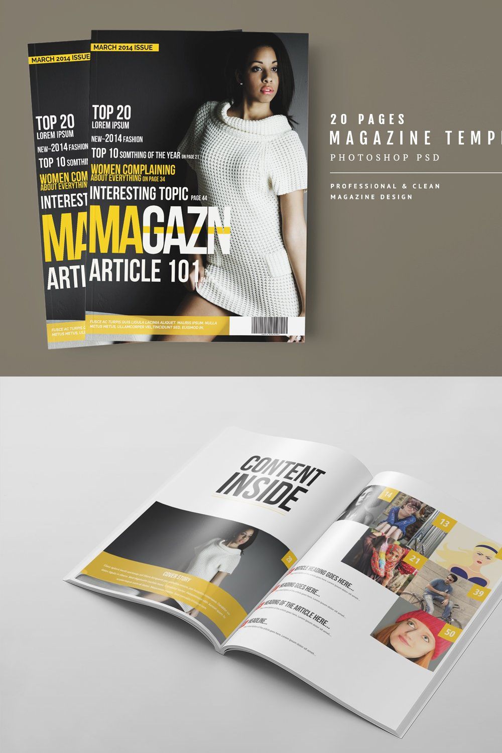 Magazine Template 41 pinterest preview image.