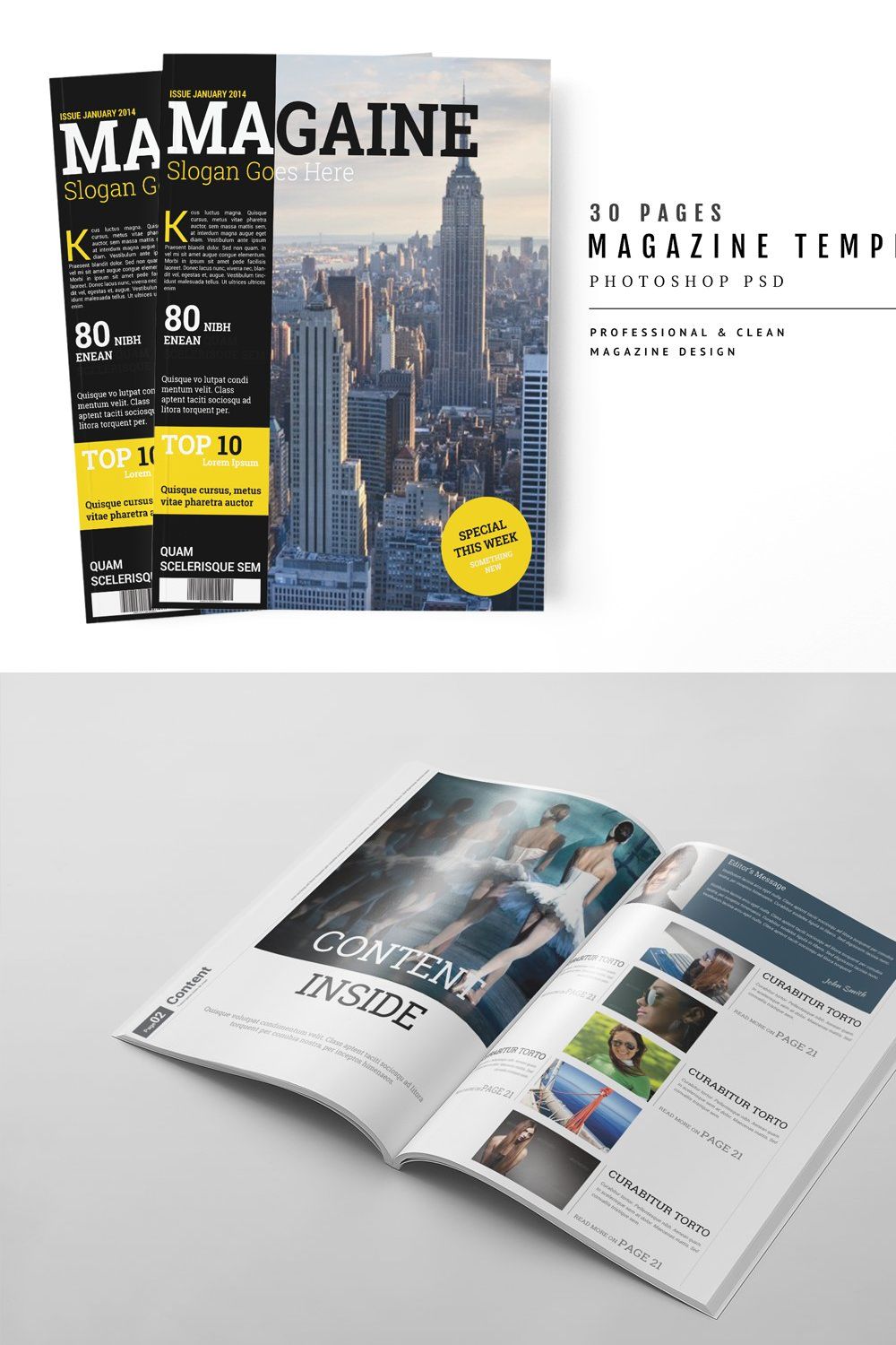 Magazine Template 42 pinterest preview image.