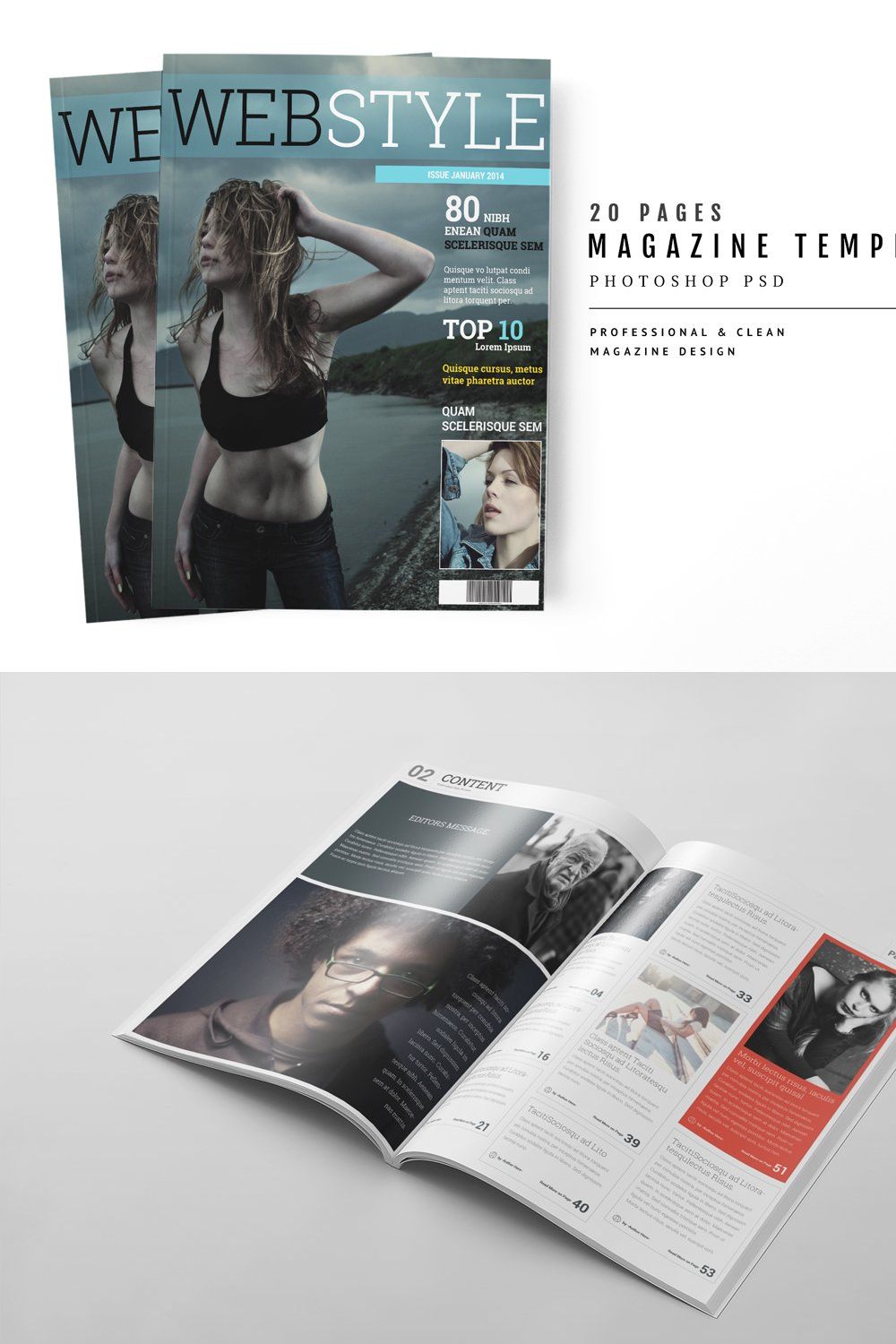 Magazine Template 44 pinterest preview image.