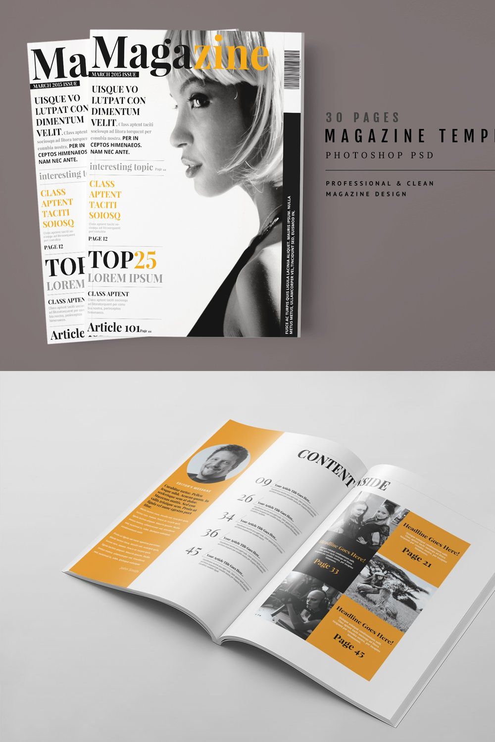 Magazine Template 45 pinterest preview image.