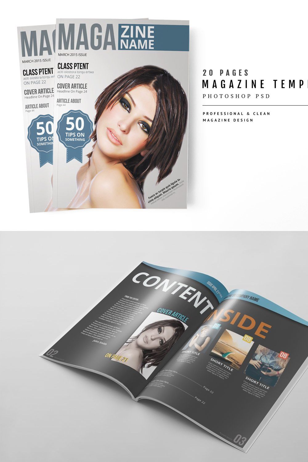 Magazine Template 48 pinterest preview image.