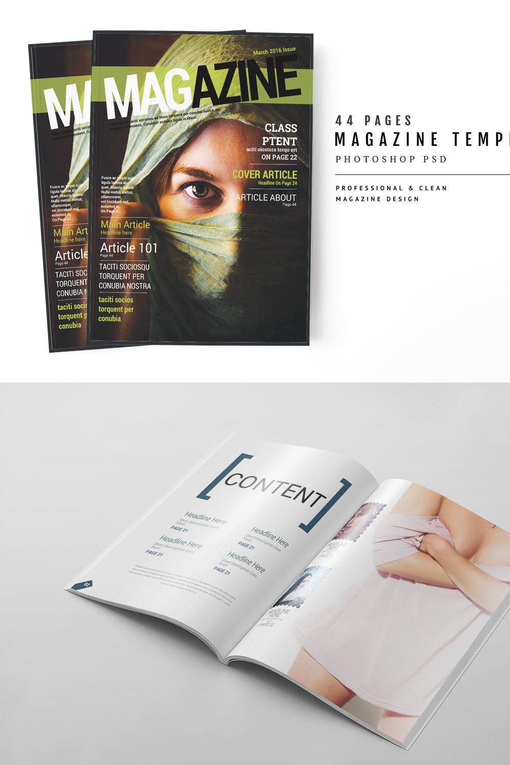 Magazine Template 50 pinterest preview image.