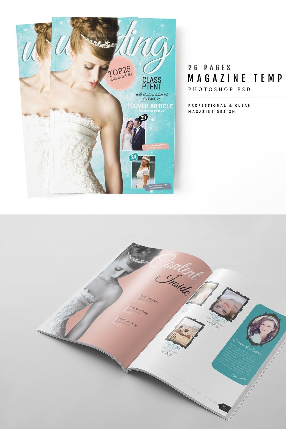 Magazine Template 51 pinterest preview image.