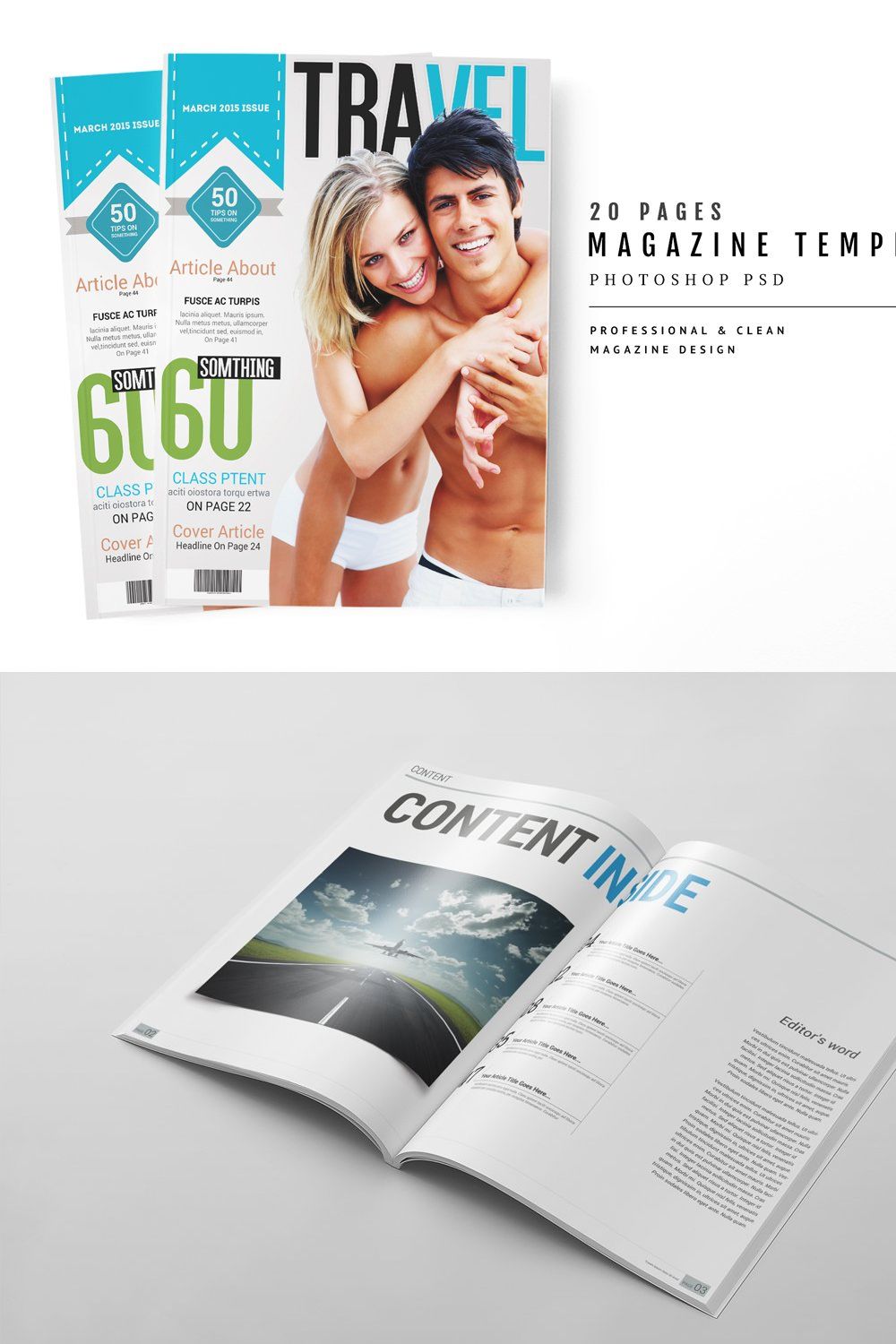 Magazine Template 55 pinterest preview image.