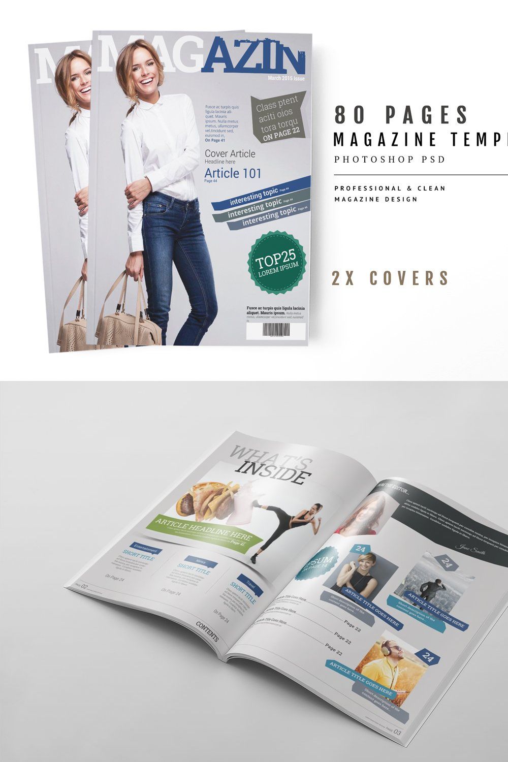 Magazine Template 56 pinterest preview image.