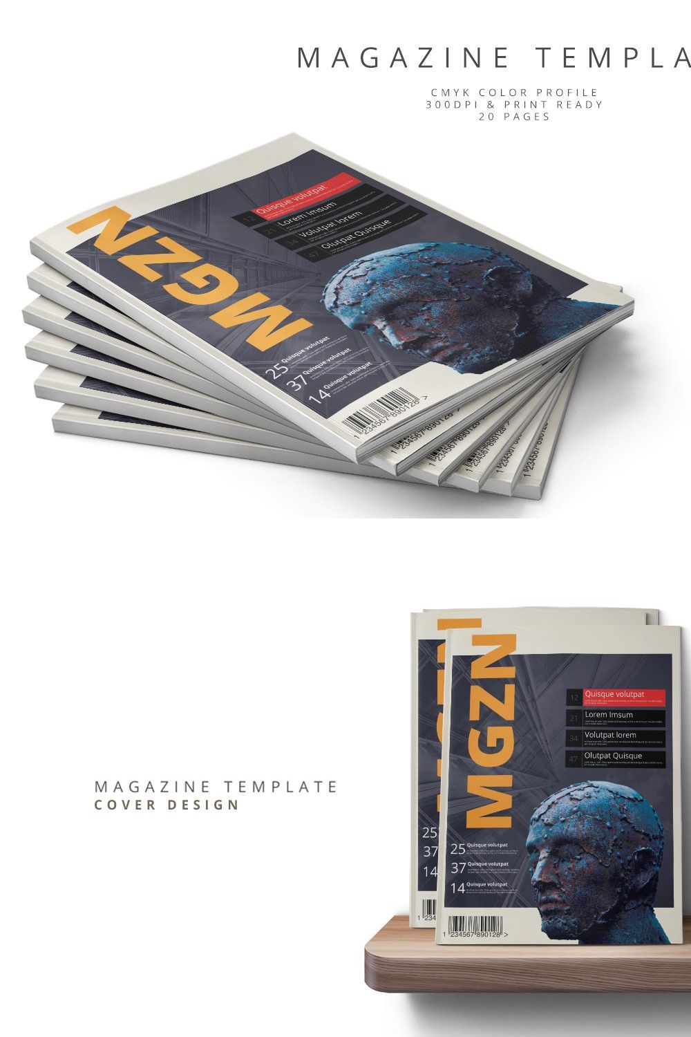 Magazine Template 60 pinterest preview image.