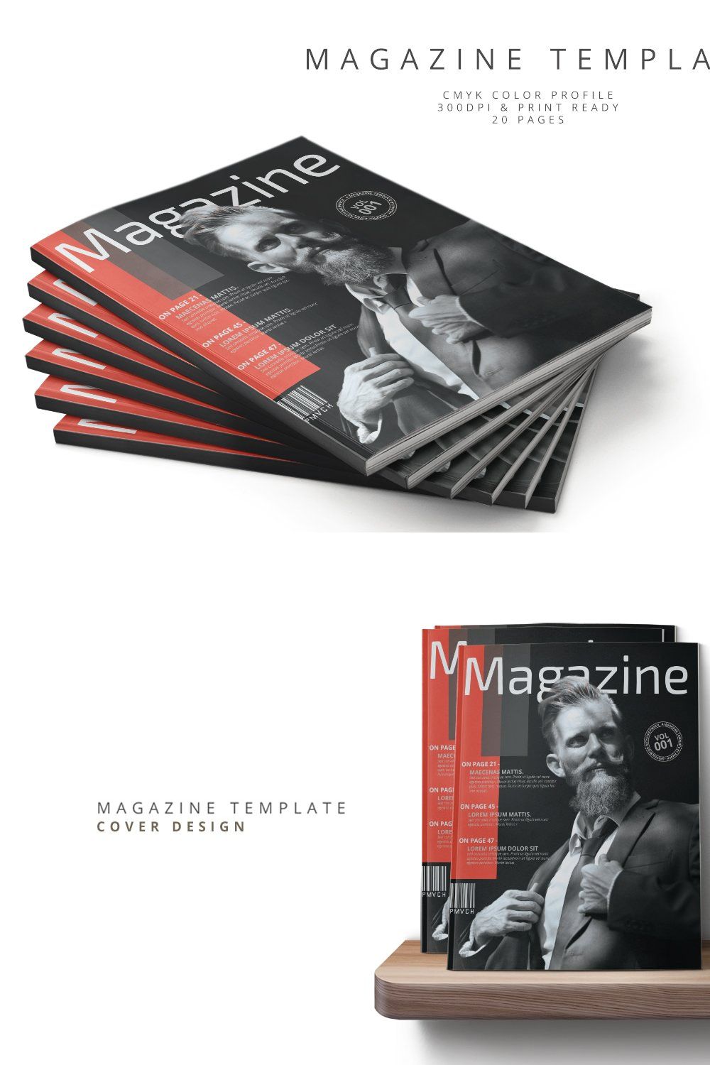 Magazine Template 64 pinterest preview image.