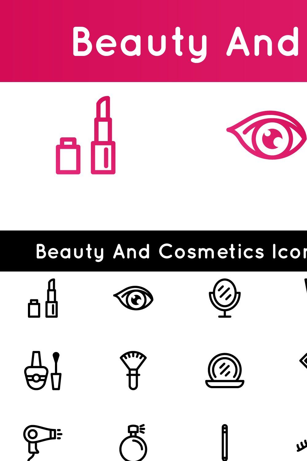 Makeup Icons pinterest preview image.