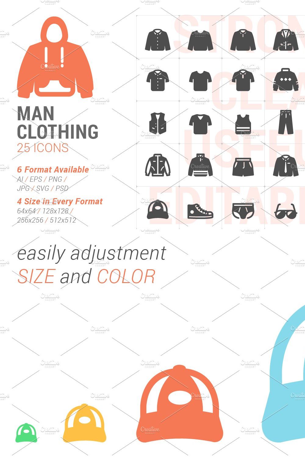 Man Clothing Filled Icon pinterest preview image.