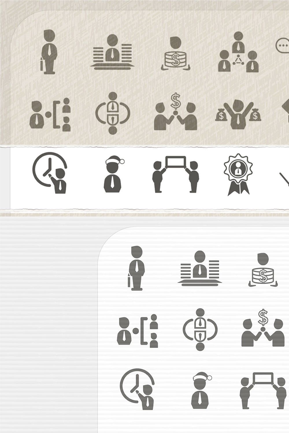 Management and Business icons set pinterest preview image.