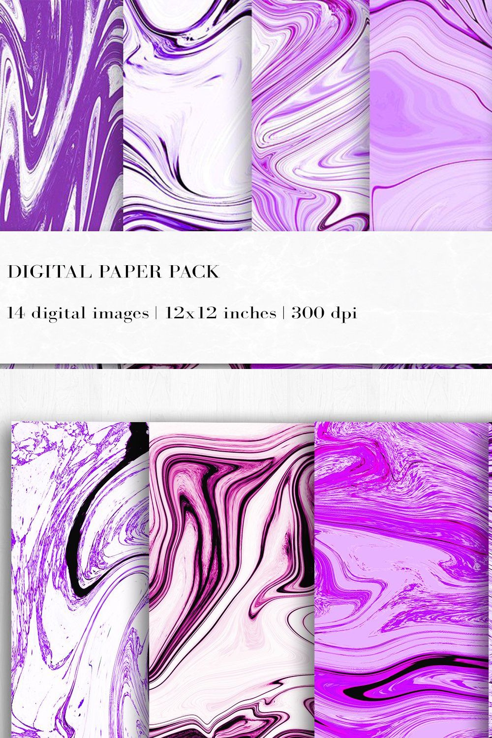 Marble Digital Papers pinterest preview image.