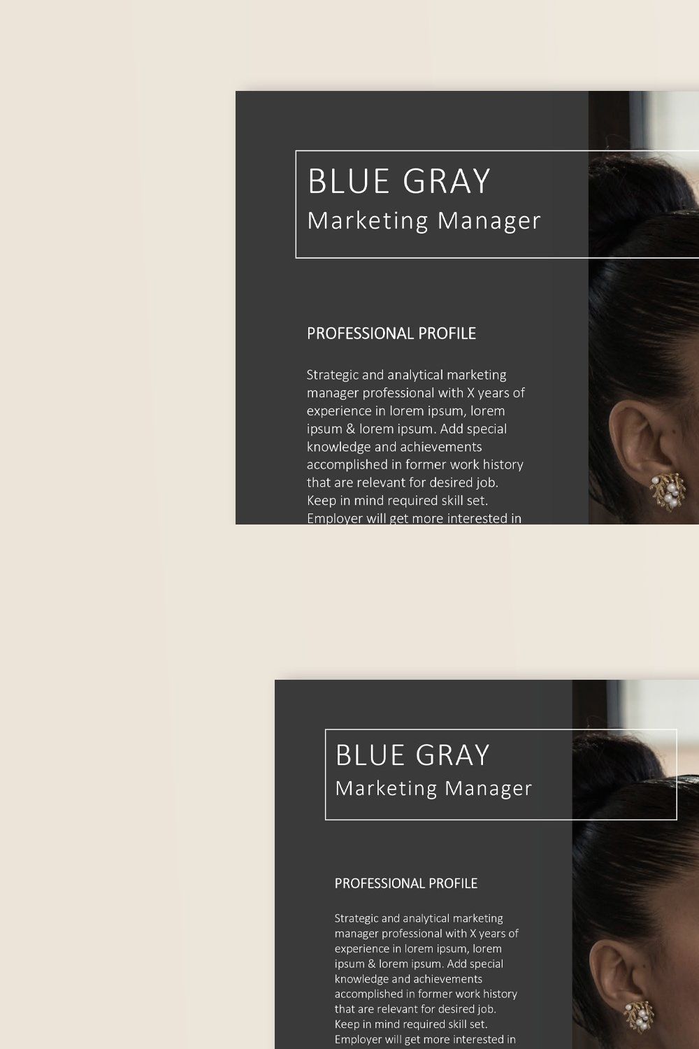 Marketing Manager Resume Template pinterest preview image.