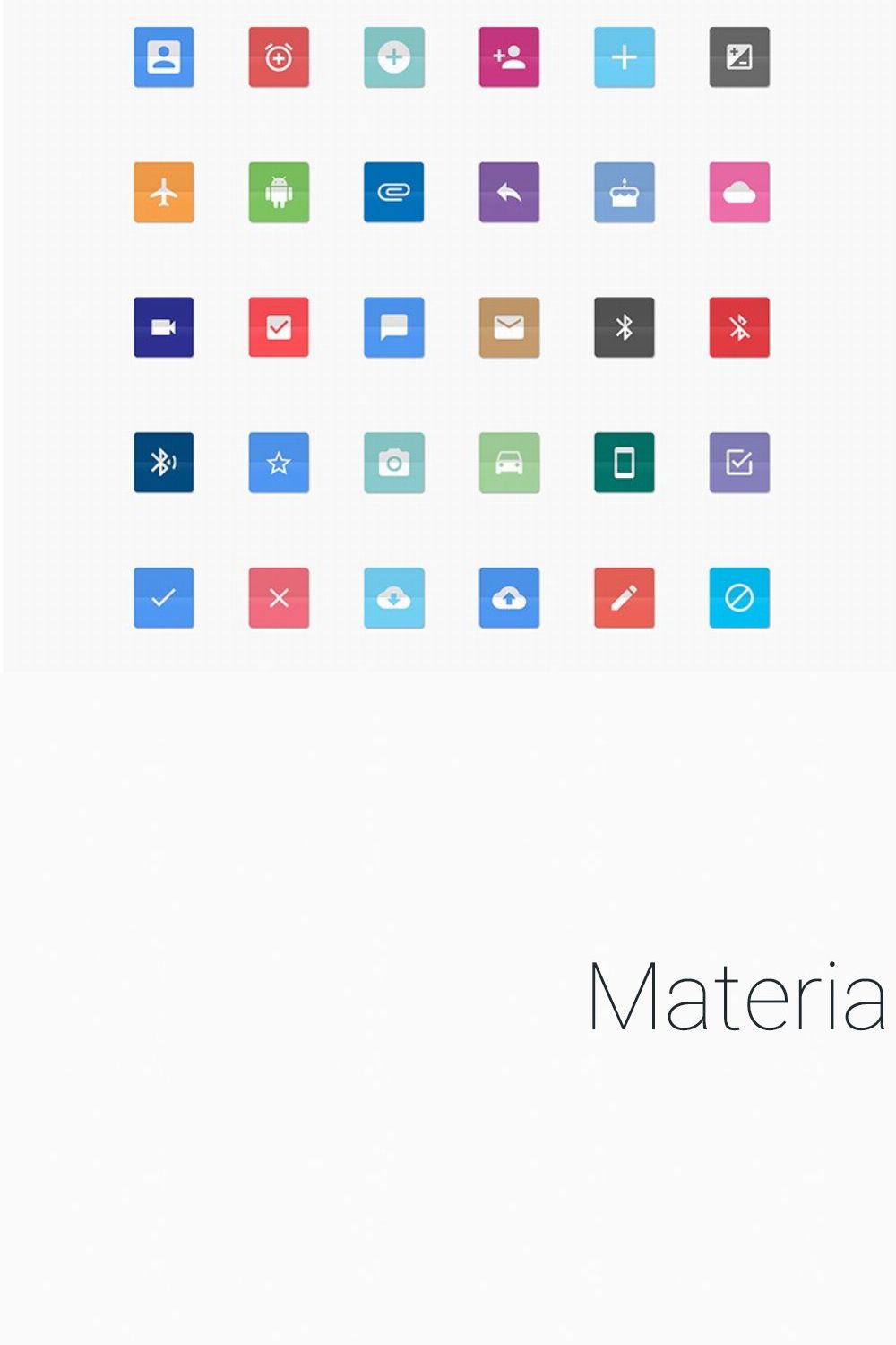 Material Design Icons pinterest preview image.