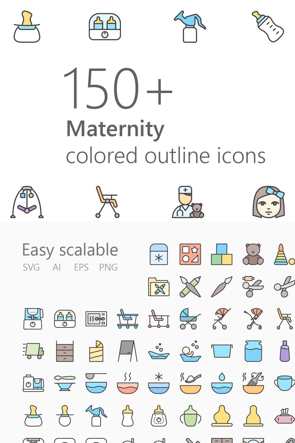 Maternity colored outline iconset pinterest preview image.