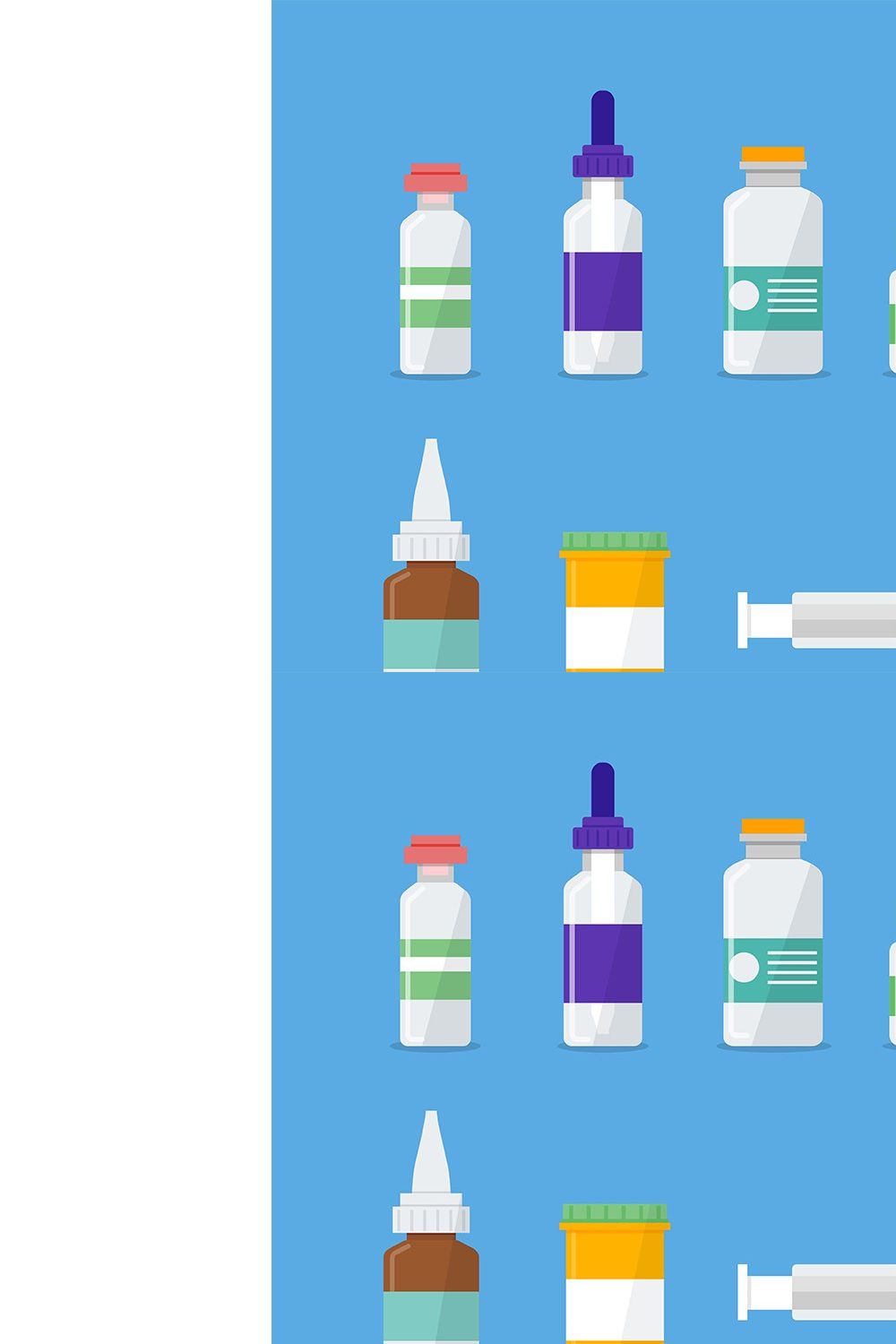 Medical flat  icons set. pinterest preview image.