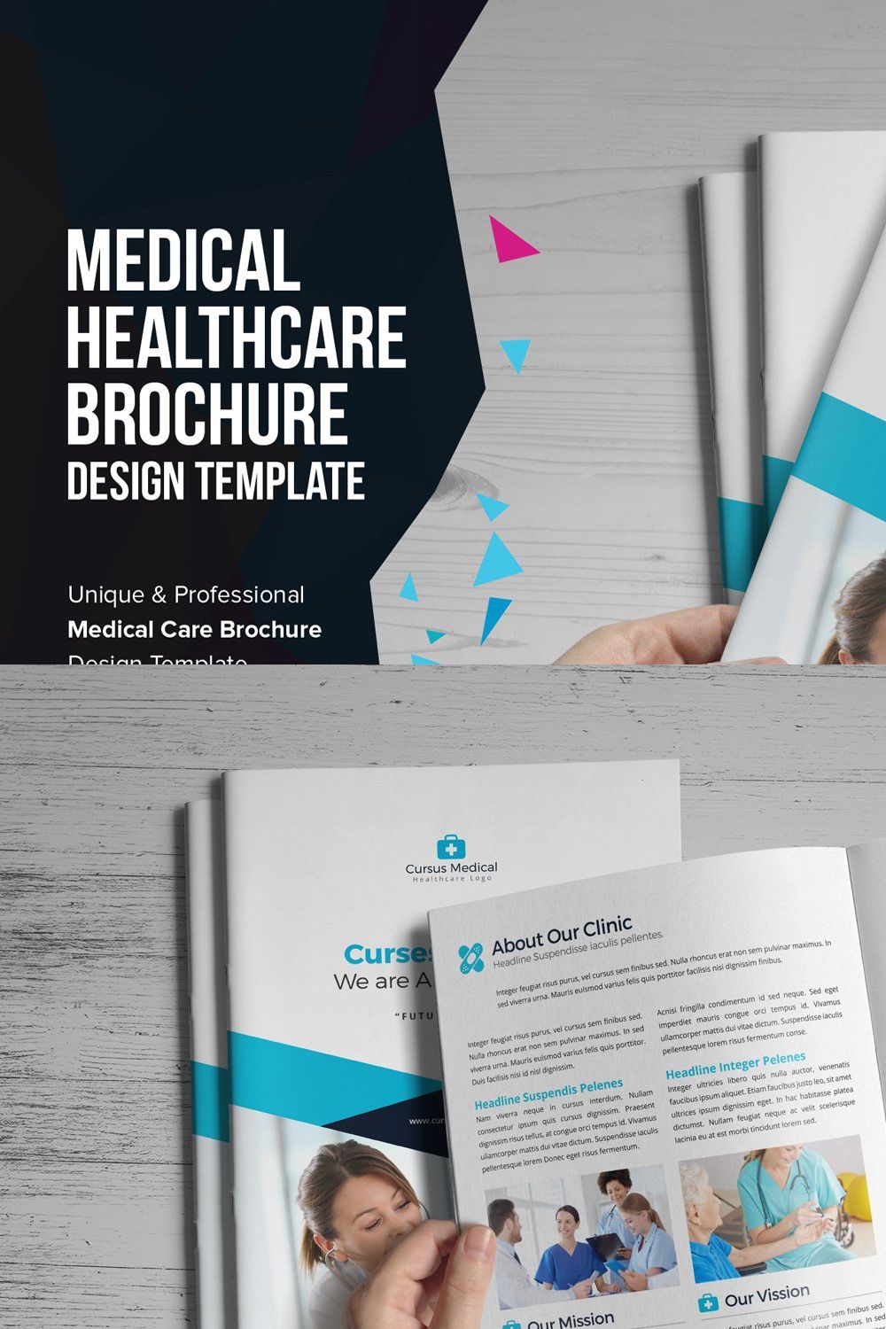 Medical HealthCare Brochure v1 pinterest preview image.