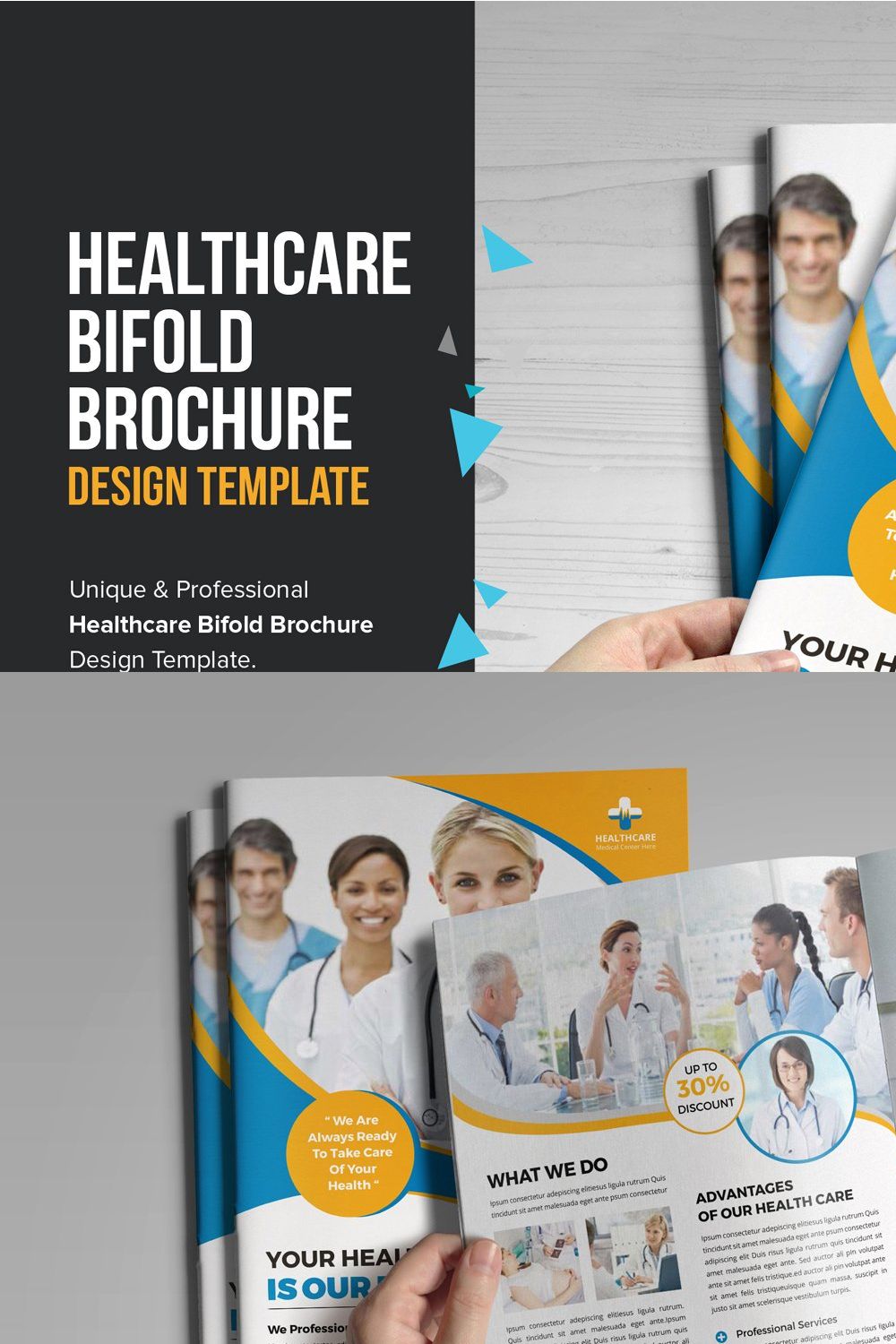 Medical Healthcare Brochure V2 pinterest preview image.