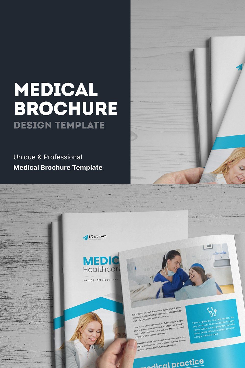 Medical HealthCare Brochure v6 pinterest preview image.