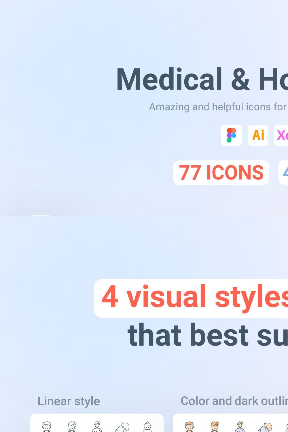 Medical & Hospital Icons Set pinterest preview image.