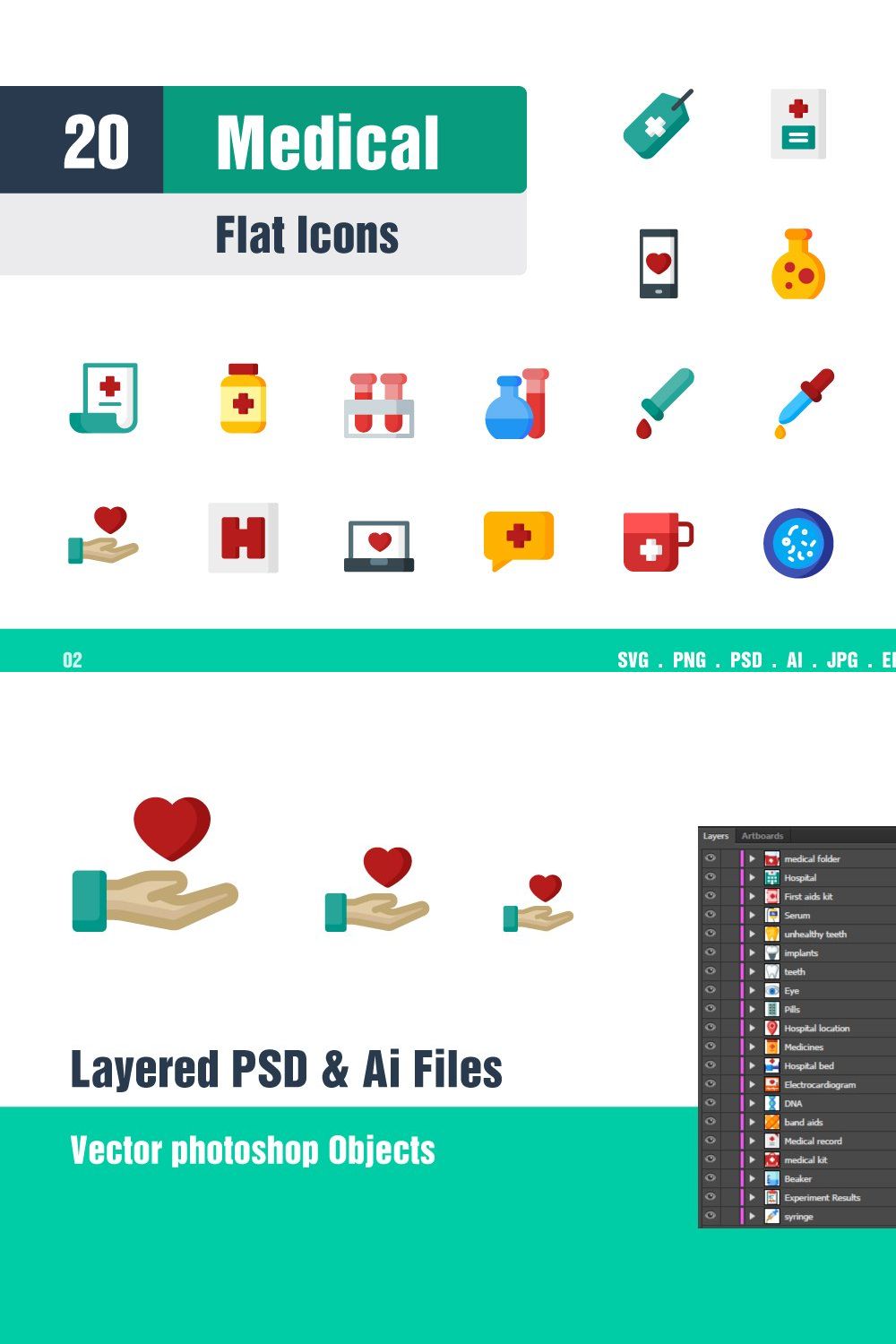 Medical Icons #2 pinterest preview image.