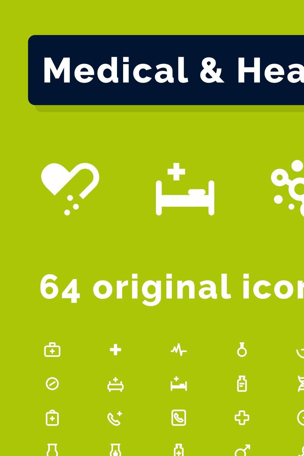 Medical Icons Set pinterest preview image.