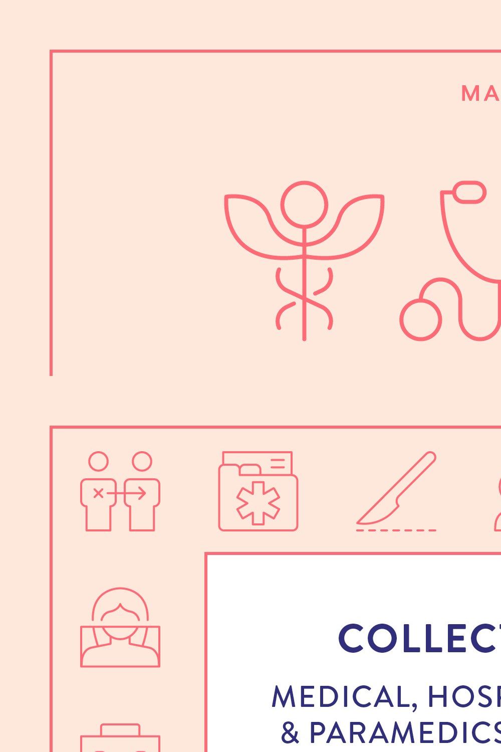 Medical Line Icons pinterest preview image.