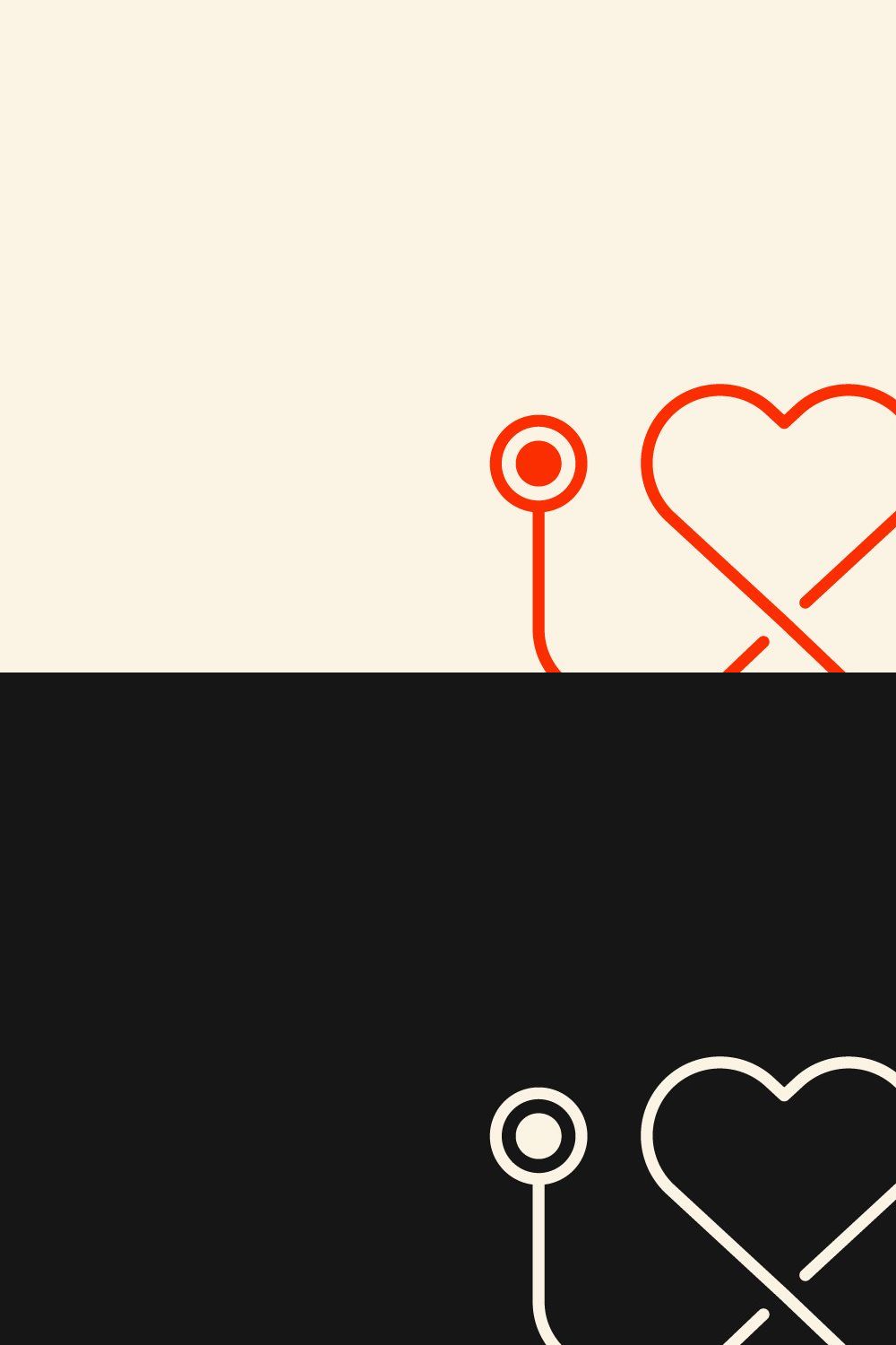 Medical Love Logo Design Vector pinterest preview image.