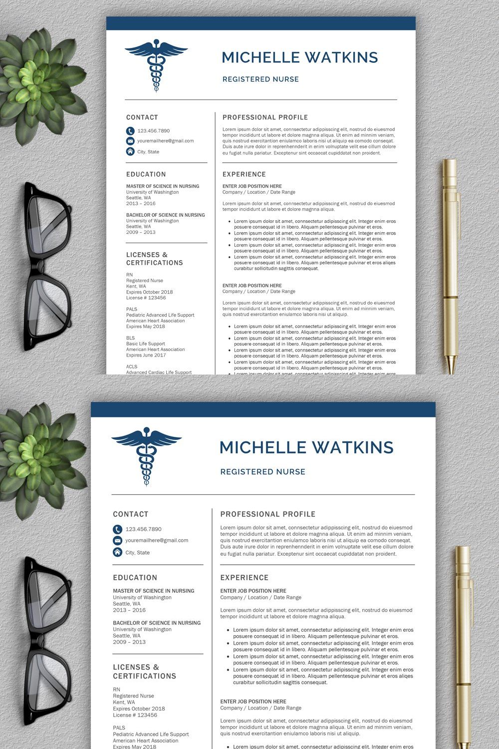 Medical Resume | Nurse CV pinterest preview image.