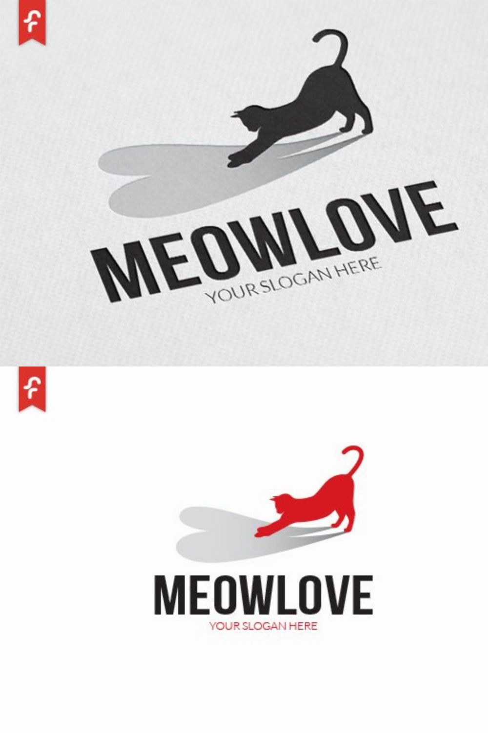 Meow Love Logo pinterest preview image.