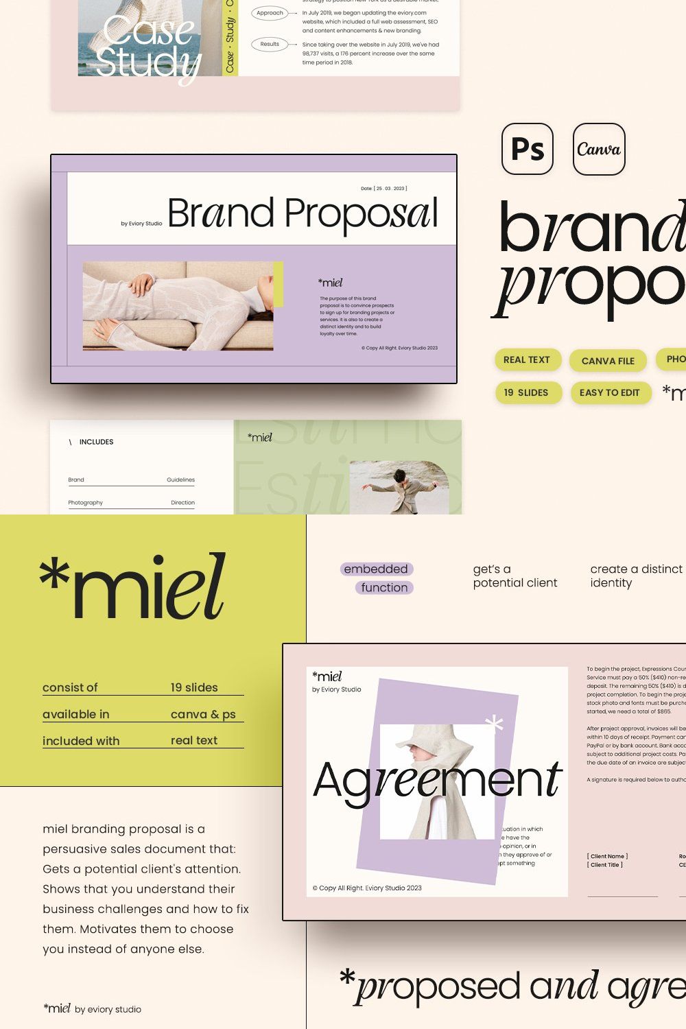 MIEL / Brand Proposal pinterest preview image.