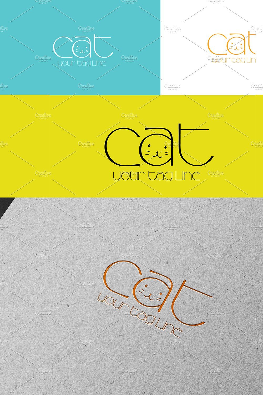 Minimal Cat logo pinterest preview image.
