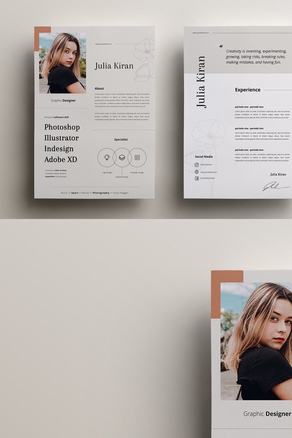 Minimal CV Resume pinterest preview image.