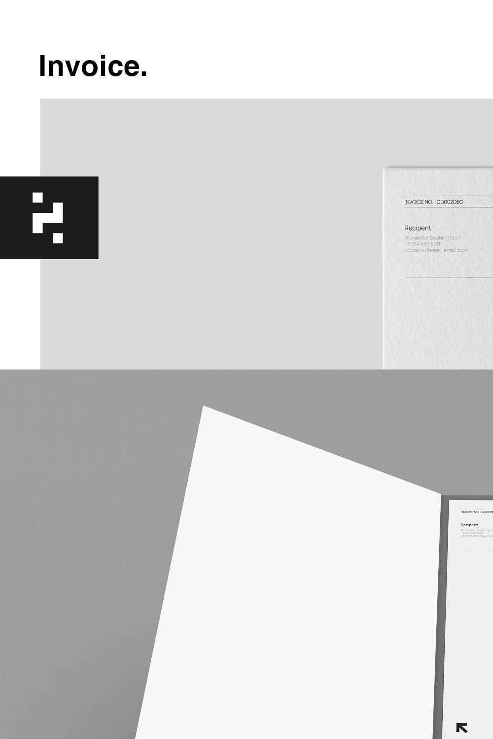 Minimal Invoice Template pinterest preview image.