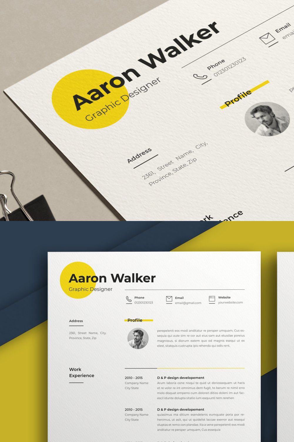 Minimal Resume pinterest preview image.