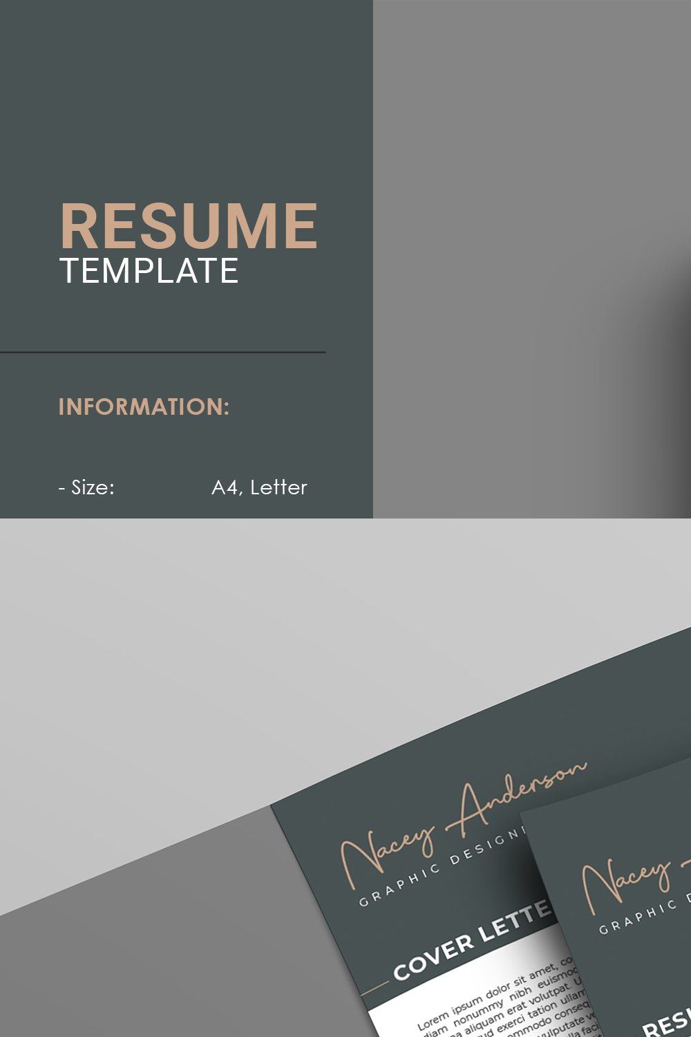Minimal Resume / Cv pinterest preview image.