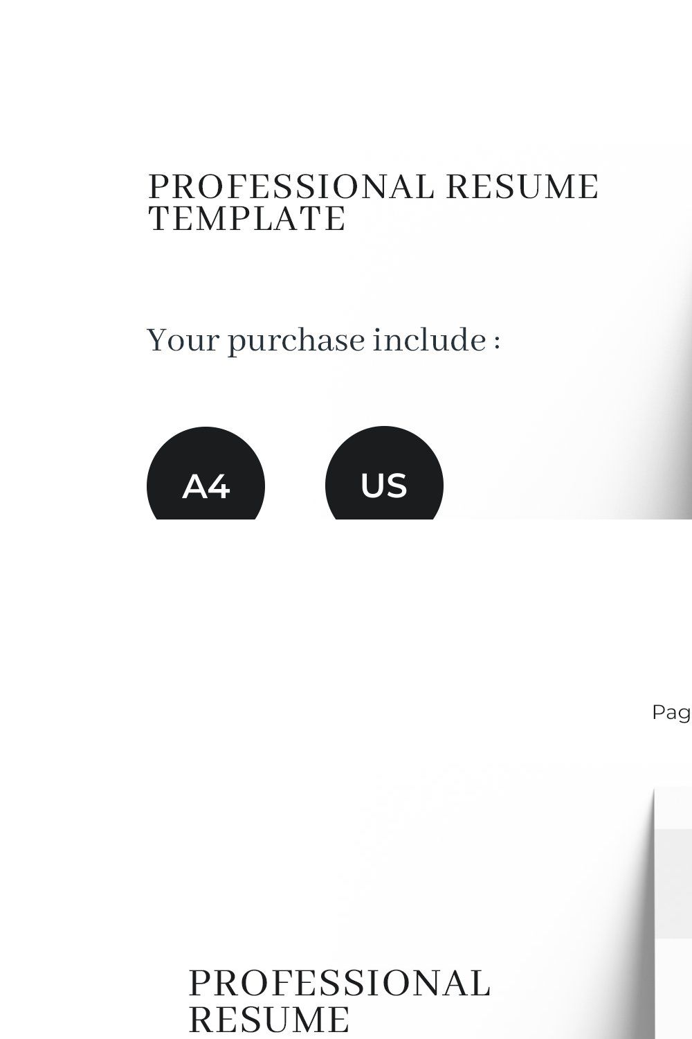 Minimal Resume Design Template pinterest preview image.