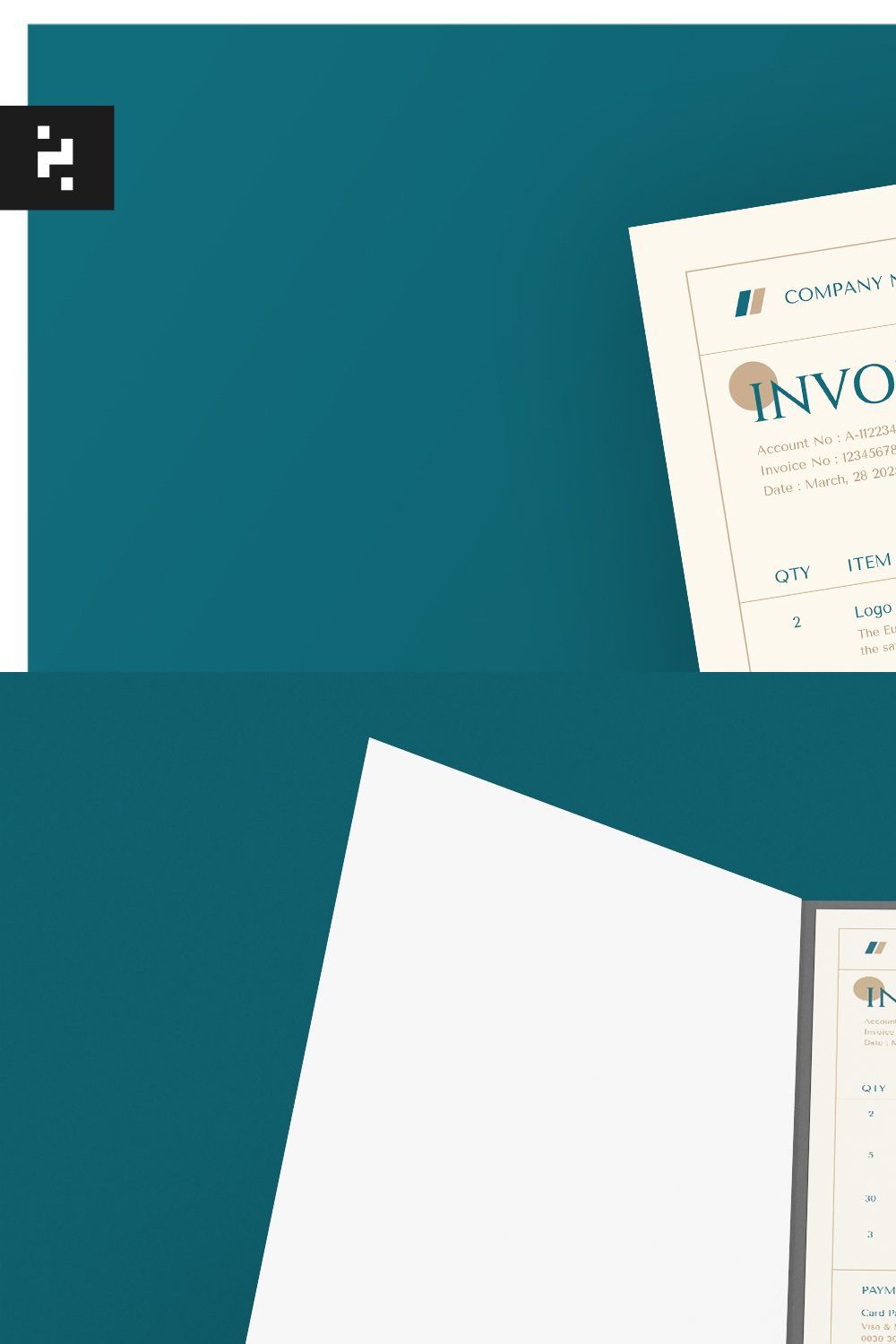 Minimal Simple Invoice pinterest preview image.