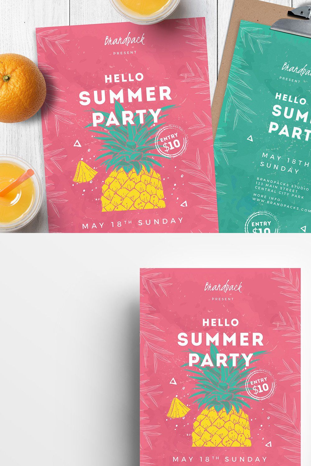 Minimal Summer Poster / Flyers pinterest preview image.