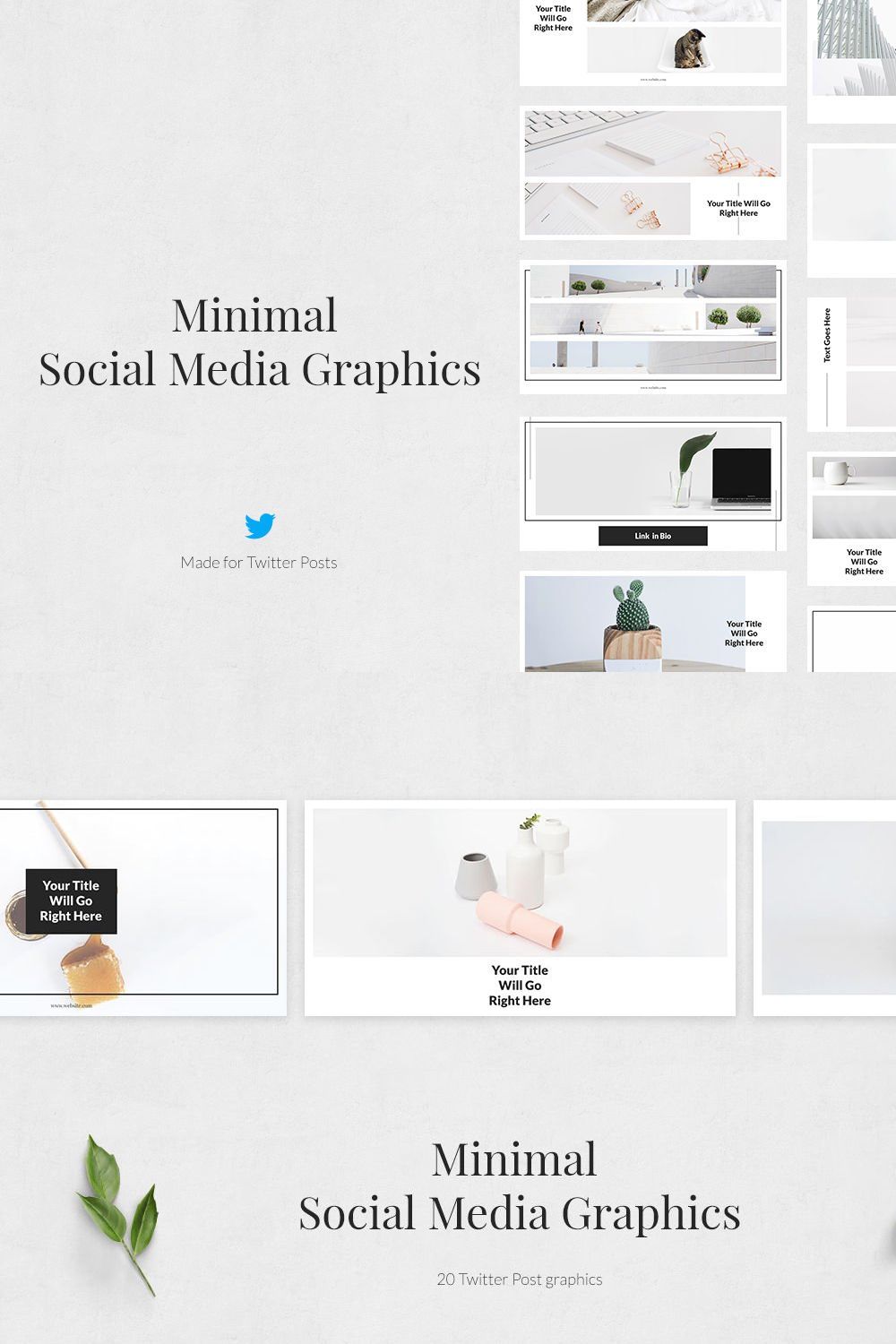 Minimal Twitter Posts pinterest preview image.